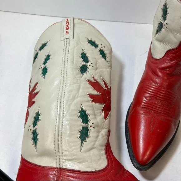 COPY - Vintage 1995 Limited Edition Holiday Christmas Cowboy Western Boots Acme…
